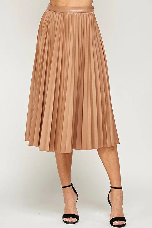 Flowy chiffon skirts for romantic summer days -Sophie Leather Skirt