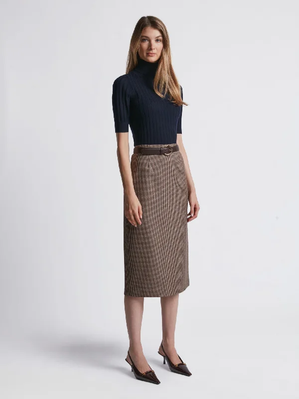 Soft cotton skirts for sensitive skin ease -Mini houndstooth skirt