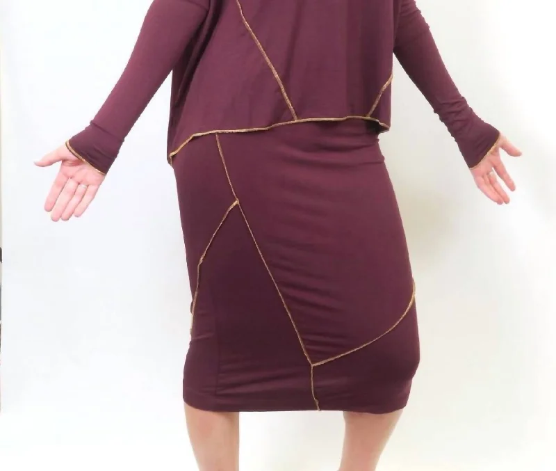 Etsu Skirt In Wine/gold