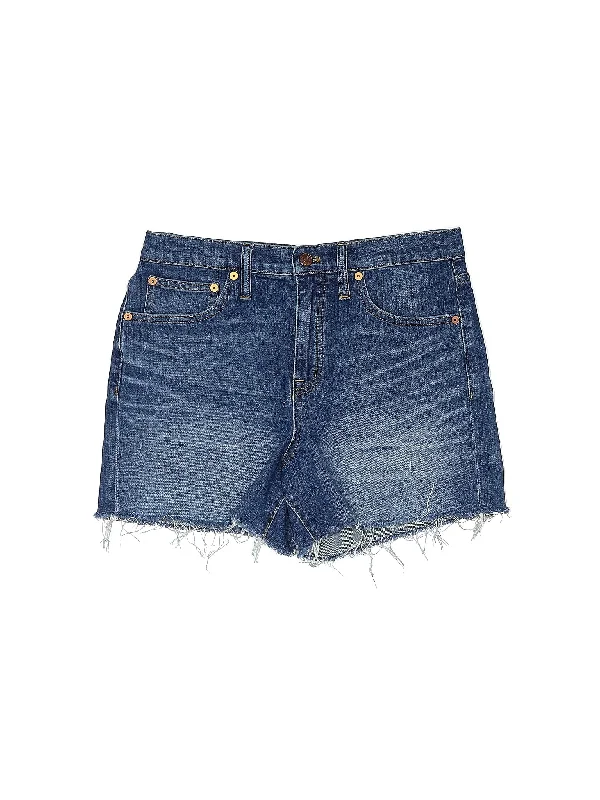 Pink Skirts for Feminine -Low-Rise Denim Shorts in Medium Wash