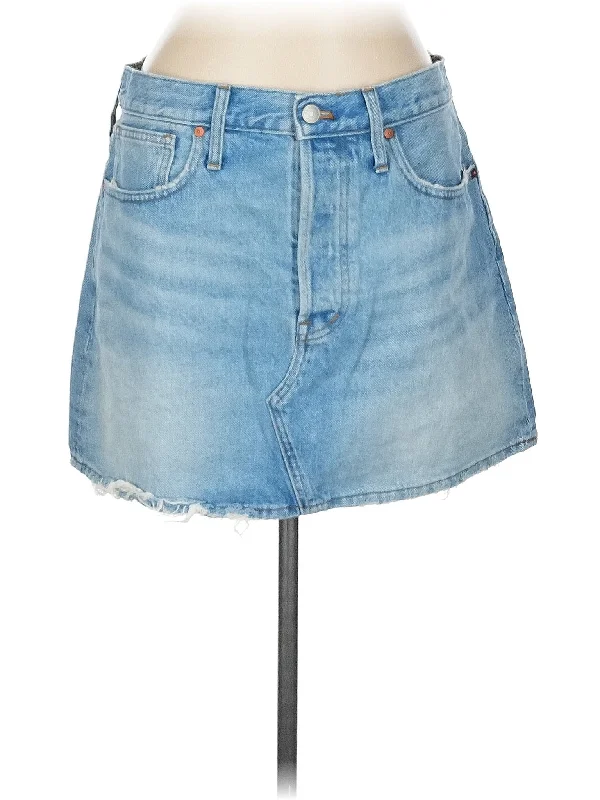 Geometric Shorts for Modern -Denim Skirt