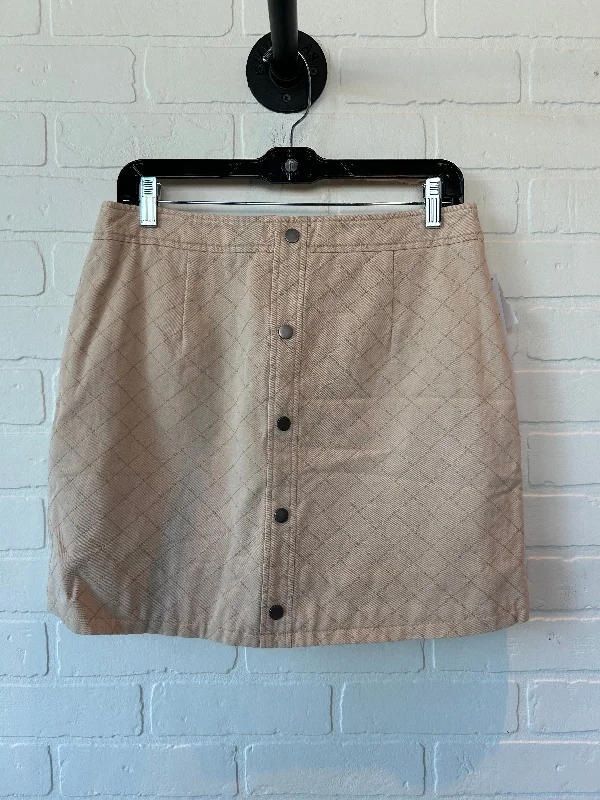 Pleated skirts with delicate pastel tones -Tan Skirt Mini & Short Fate, Size 12