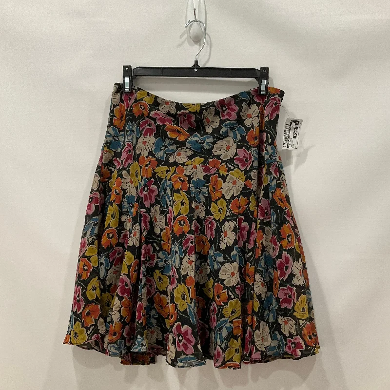 Ruffled skirts for feminine playful charm -Floral Print Skirt Midi Lauren By Ralph Lauren, Size S