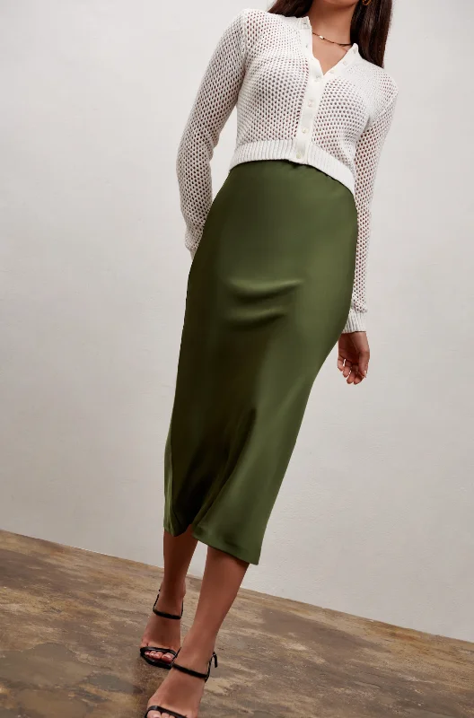 Hiking Shorts for Outdoor Trails -The Olivia Slip Skirt - Sage Green