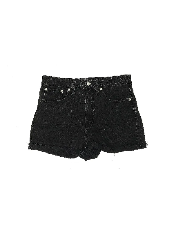 Cycling Shorts for Sports Activity -High-Rise Denim Shorts in Dark Wash