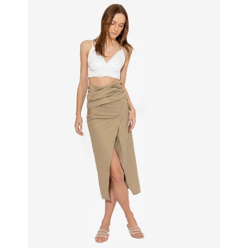 Designer pencil skirts for sharp professional looks -Khaki Skirt