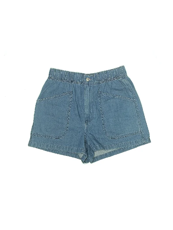 Silk Skirts for Luxurious -Mid-Rise Denim Shorts in Medium Wash