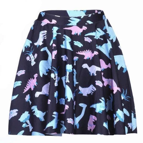 Ruffled skirts for feminine playful charm -Pastel Dino Skirt