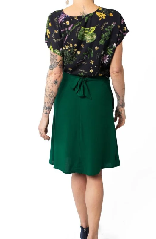 Trendy leather skirts for edgy modern looks -Tie Skirt in Emerald Challis