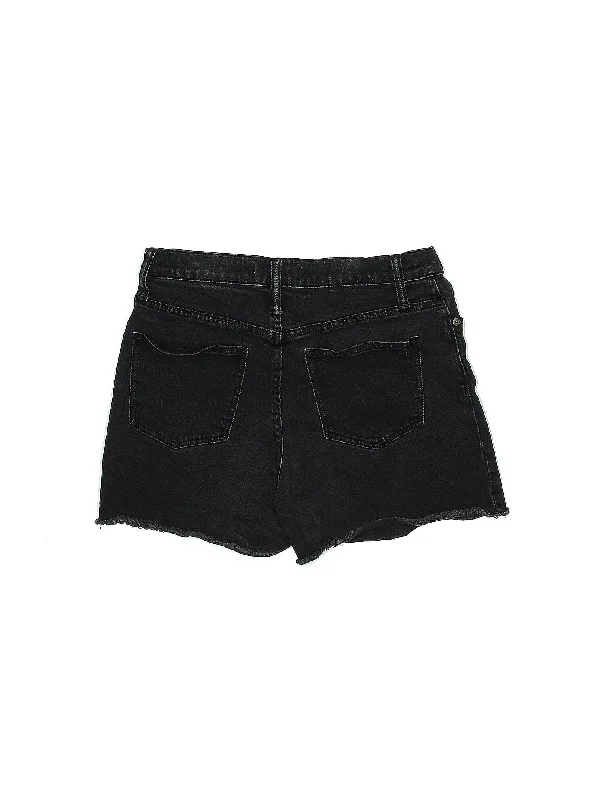 Patchwork Shorts for Unique -Mid-Rise Denim Shorts in Dark Wash