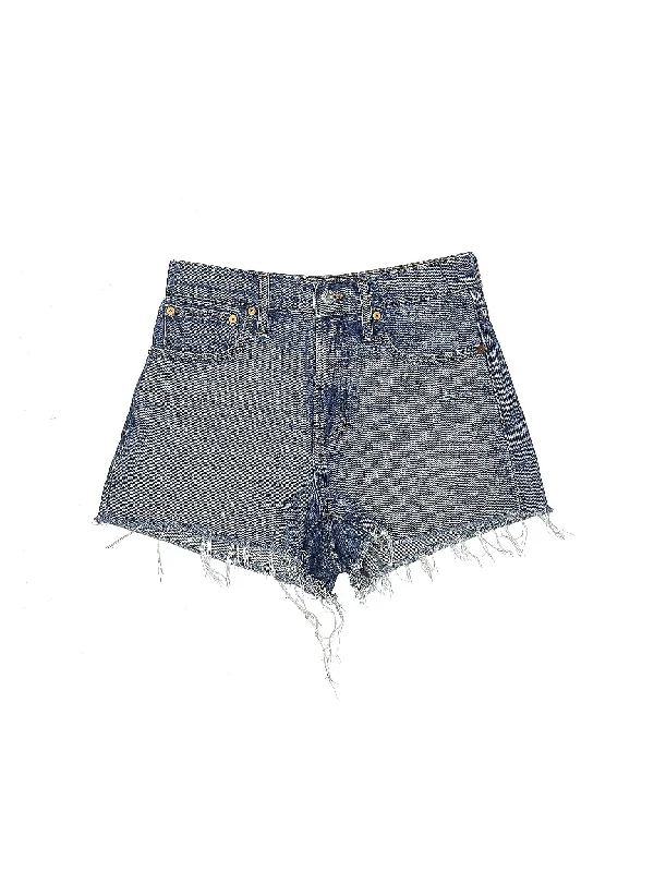 Dress Shorts for Semi-Formal -Low-Rise Denim Shorts in Medium Wash