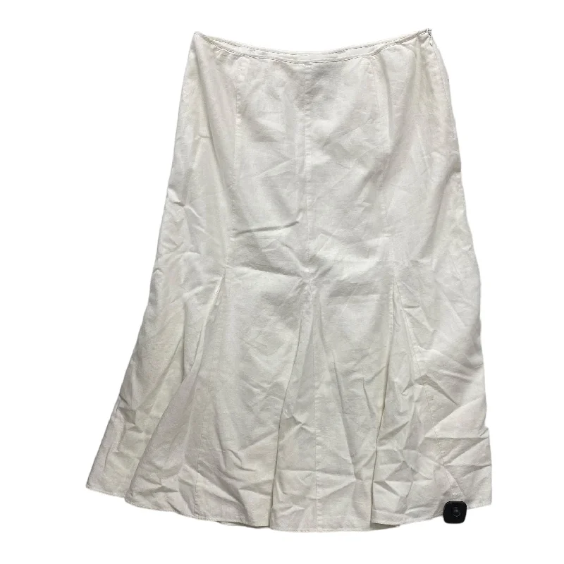 Affordable skirts with basic solid colors -White Skirt Maxi Ann Taylor, Size 16