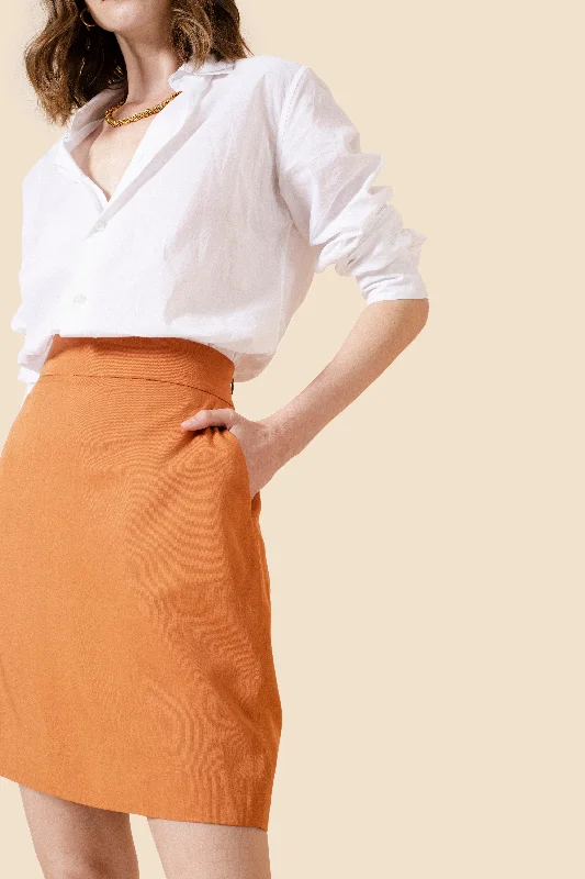 Silk Skirts for Luxurious -The Theo Mini Skirt - Rust