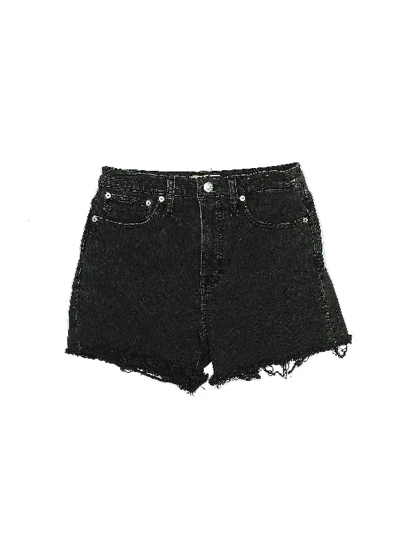 Embroidered Shorts for Detail -High-Rise Denim Shorts