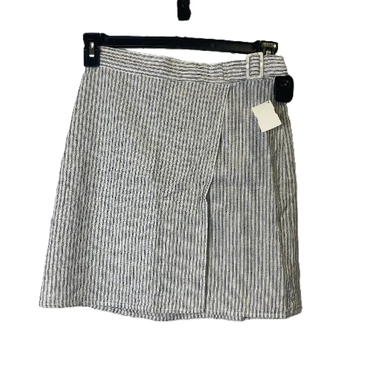 Casual cotton skirts for laid-back days -Striped Pattern Skirt Mini & Short By Max Studio, Size: S