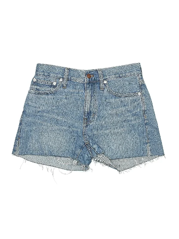 Fishing Shorts for Water Activities -Mid-Rise Denim Shorts in Medium Wash