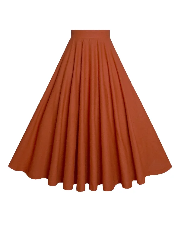 Luxury satin skirts for evening event elegance -MTO - Lindy Skirt in Redwood Linen